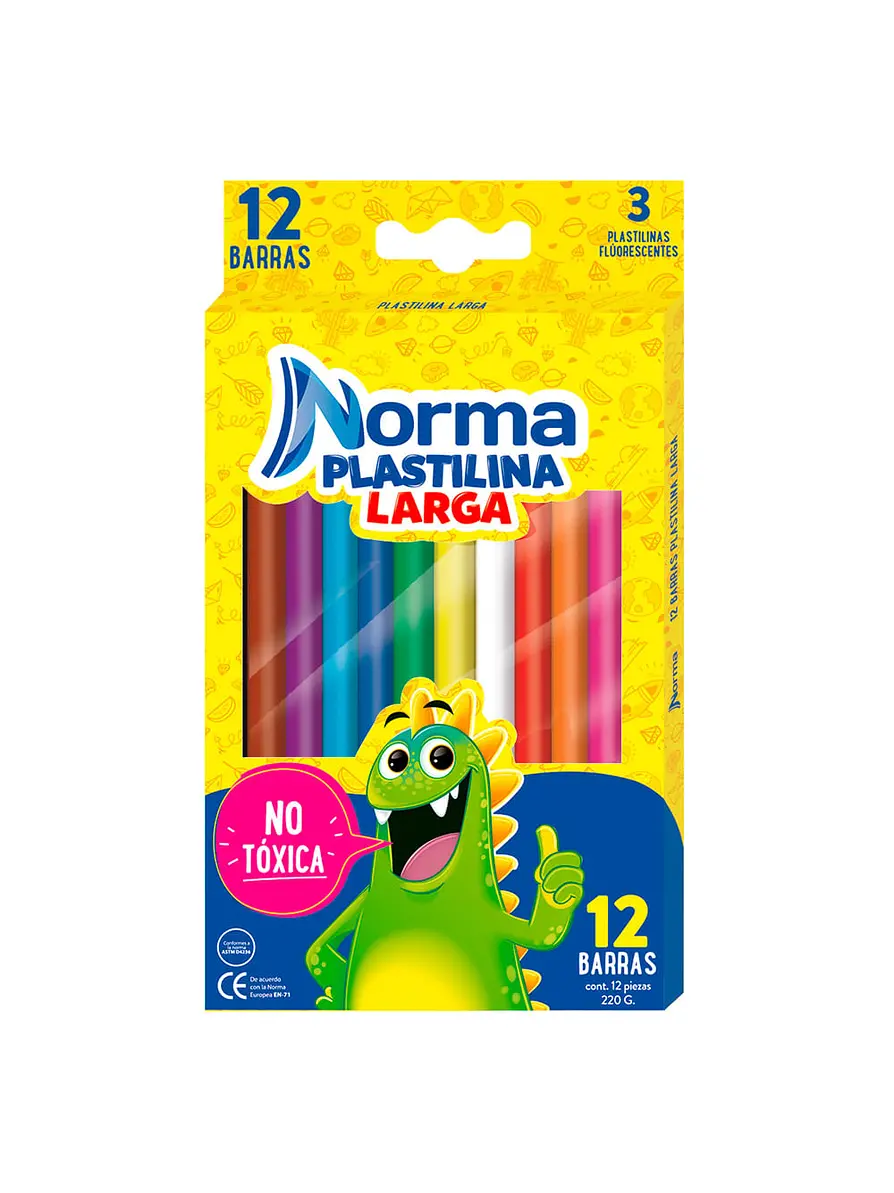 Caja Plastilina Larga Norma x12 Barras 220gr