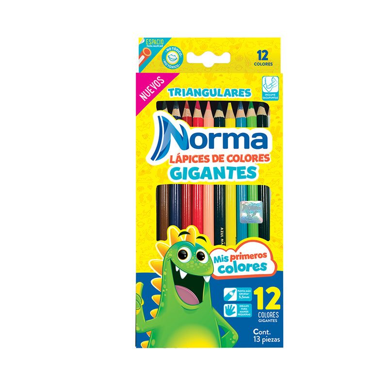 Colores Norma Gigantes x12 Unidades Punta Gruesa 5.5M