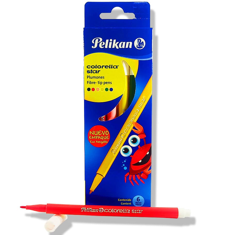 Plumones Lavables Pelikan Colorella Star x6 Unidades