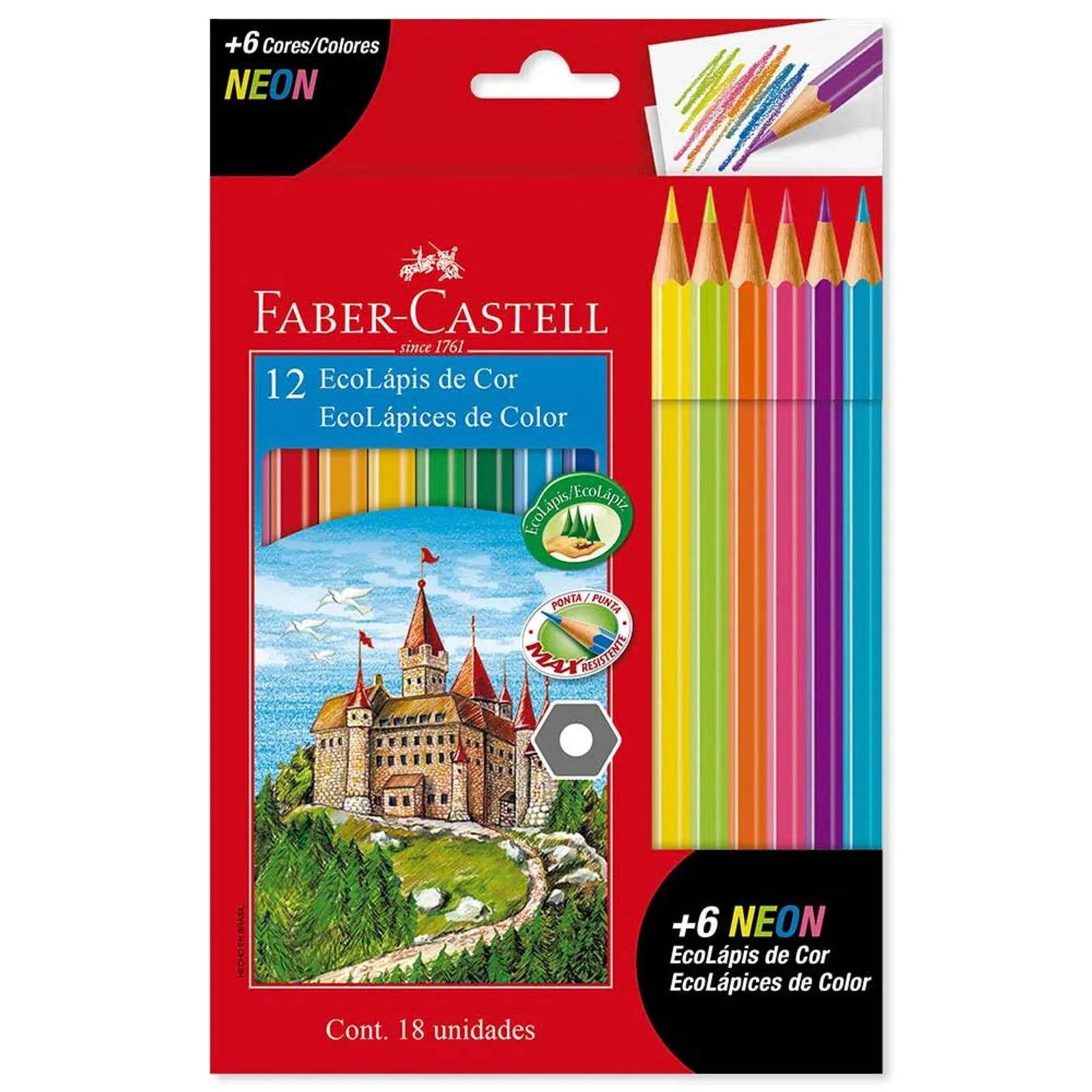 Colores Faber-Castell x12+6 Unidades Neon