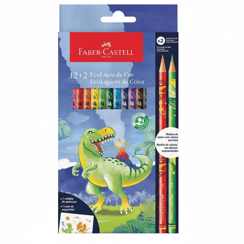 Colores Dinosaurios x12+2 Unidades Faber-Castell