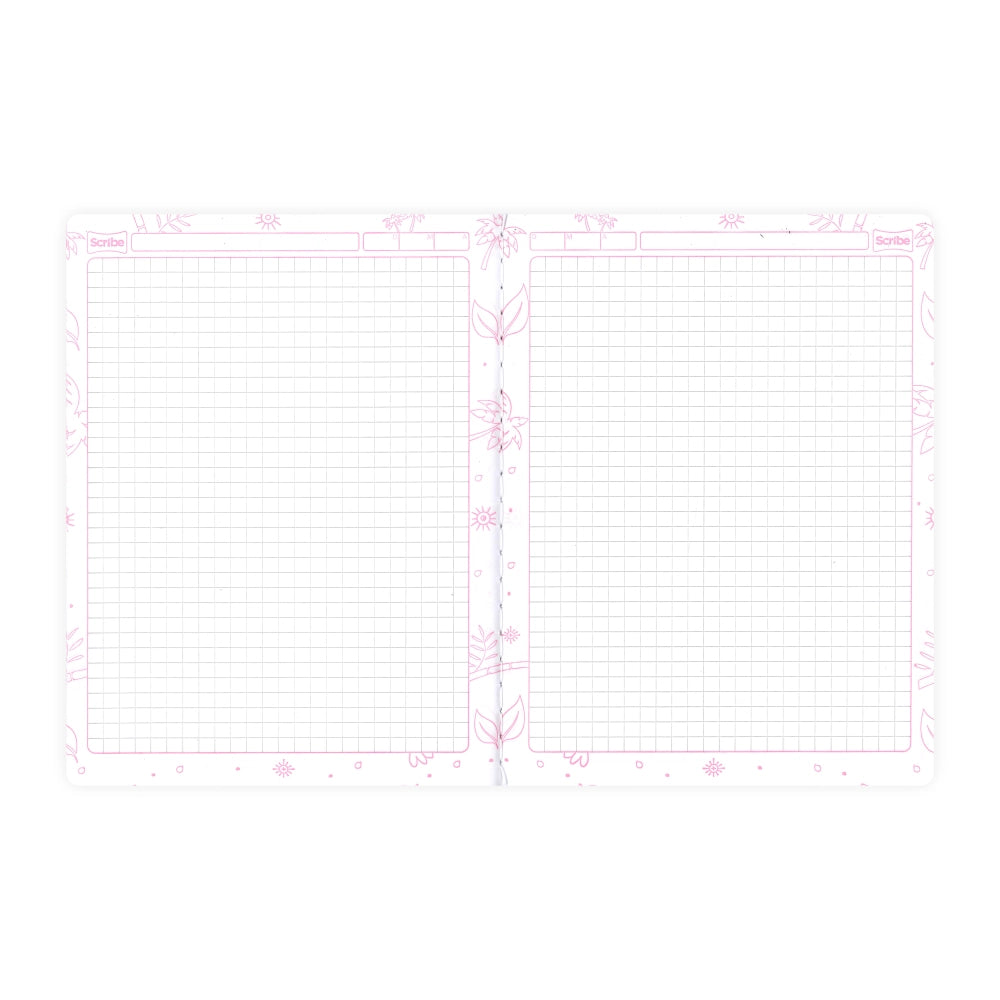Cuaderno Cosido Cuadriculado Huellitas 100 Hojas
