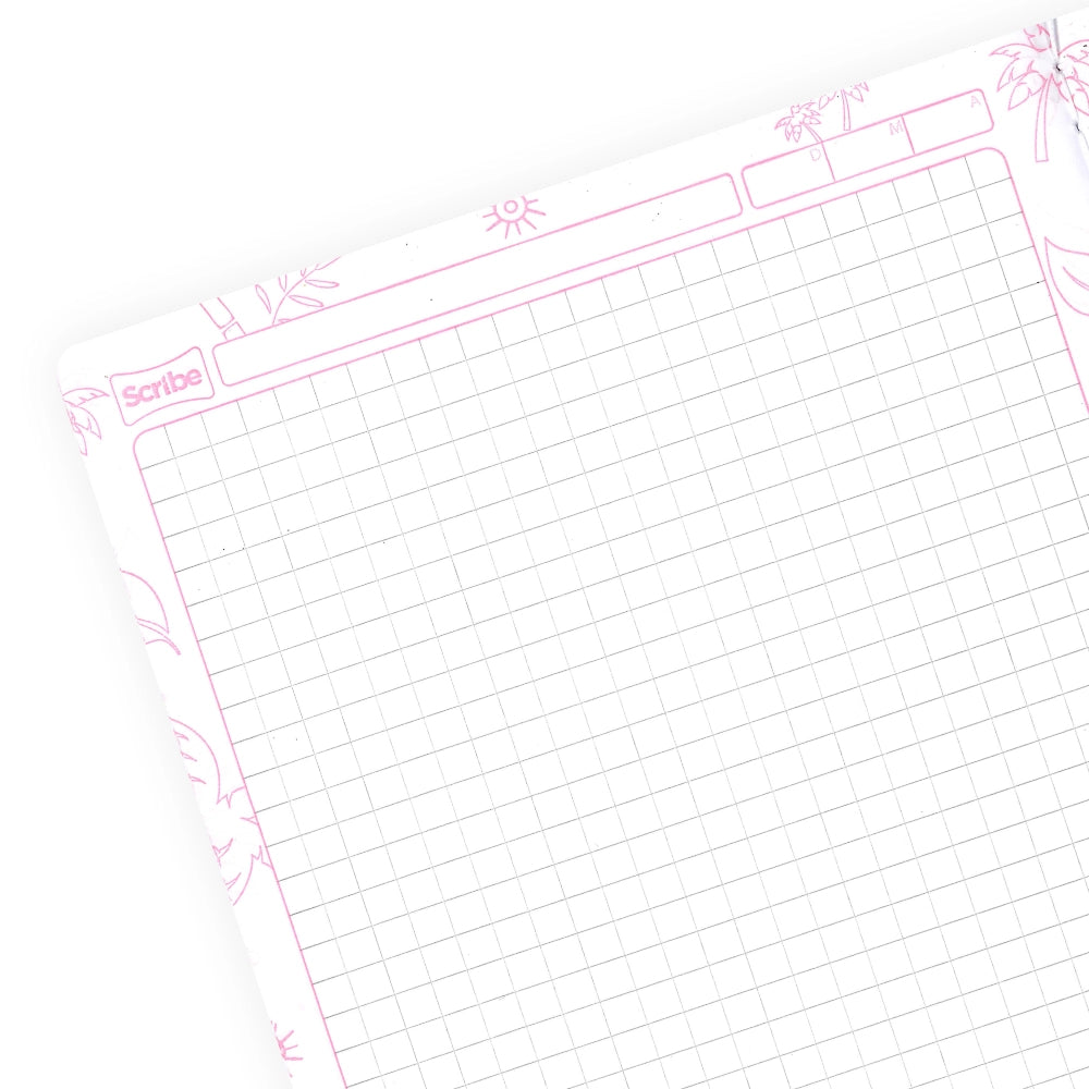 Cuaderno Cosido Cuadriculado Huellitas 100 Hojas