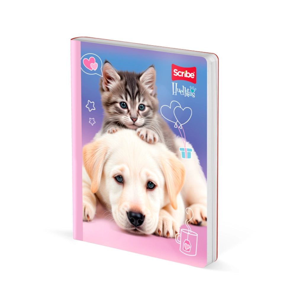 Cuaderno Cosido Cuadriculado Huellitas 100 Hojas