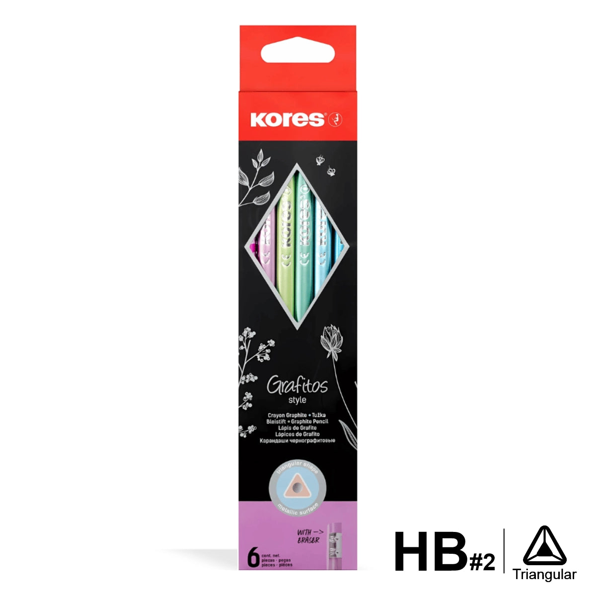 Caja Lapiz Kores Style Metalico x6 Unidades