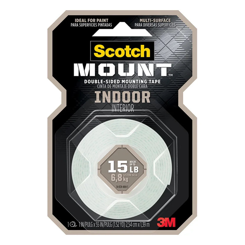 Cinta Doble Faz Espumosa 25mmx1,39 Metros Interior Scotch Mount 3M