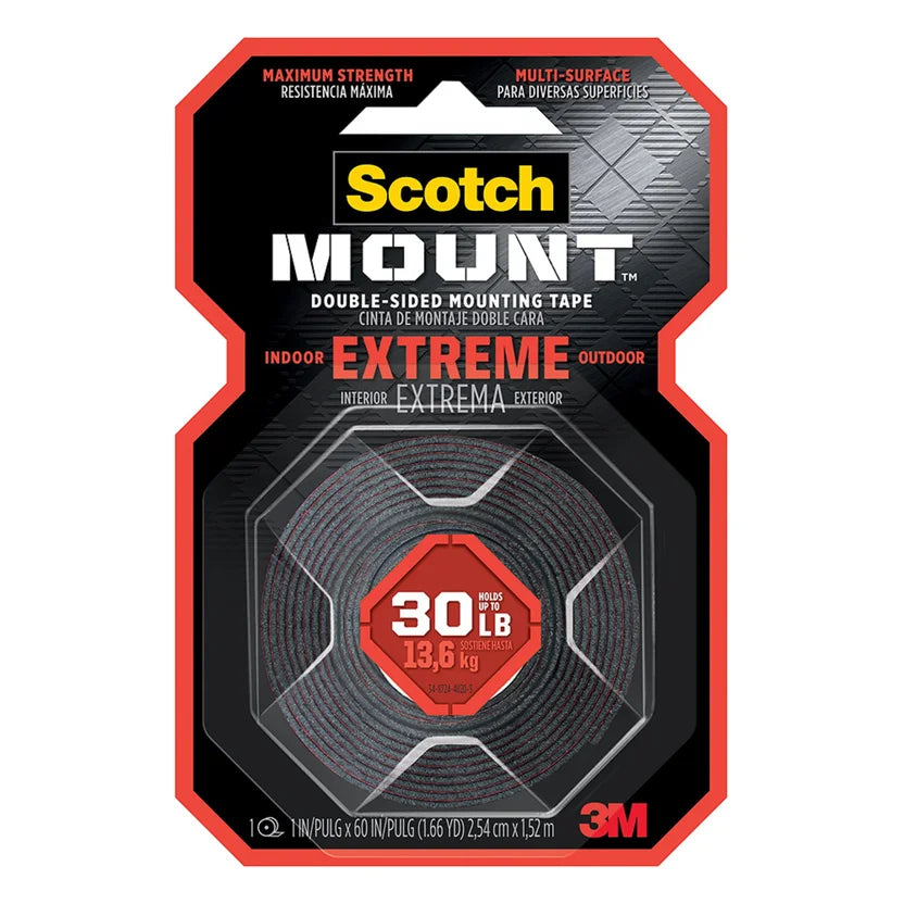 Cinta Doble Faz Espumosa 25mmx1,52 Metros Extrema Scotch Mount 3M