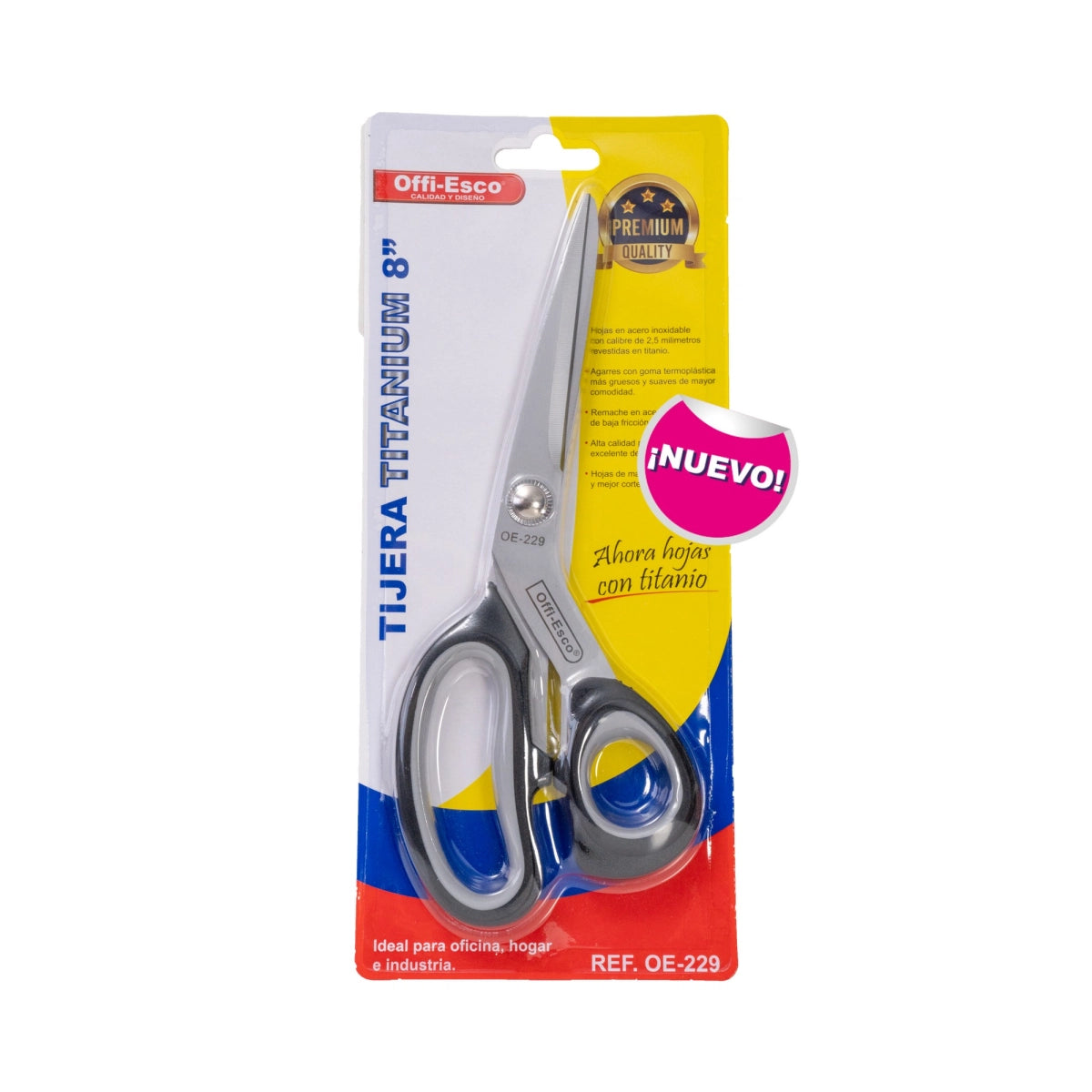 Tijera Oficina Titanium 8" Pulgadas Offi-Esco OE-229
