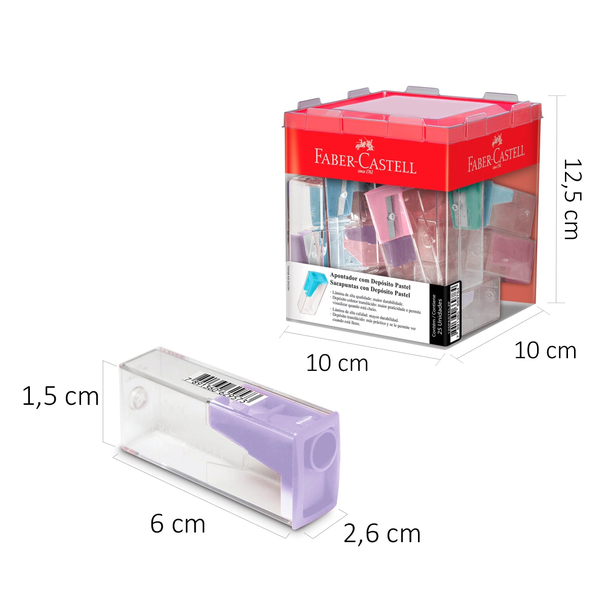 Tajalapiz Faber-Castell 125 deposito Pastel Unidad