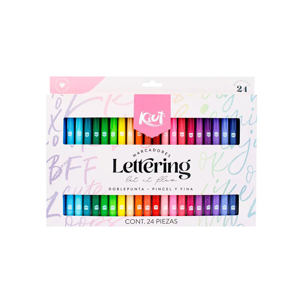 Plumones Lettering Kiut x24 Unidades